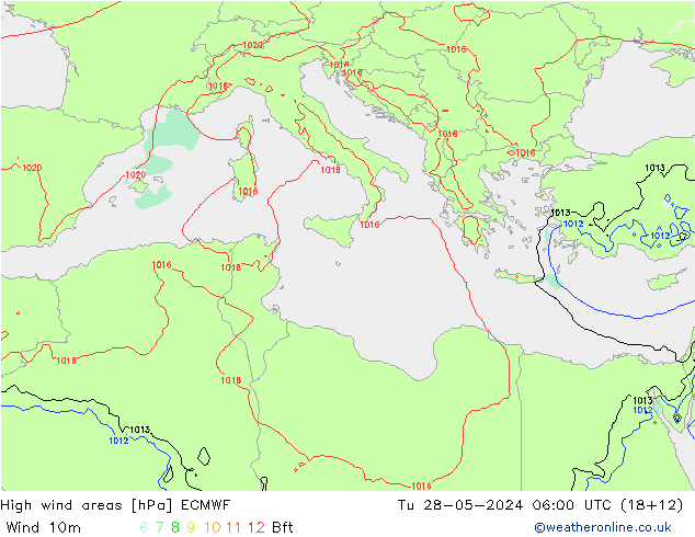 High wind areas ECMWF Tu 28.05.2024 06 UTC