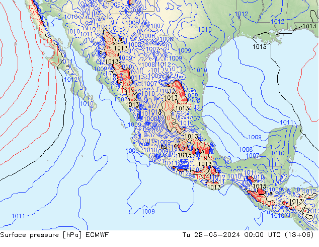 Presión superficial ECMWF mar 28.05.2024 00 UTC