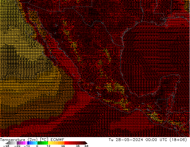 Temperatura (2m) ECMWF Ter 28.05.2024 00 UTC