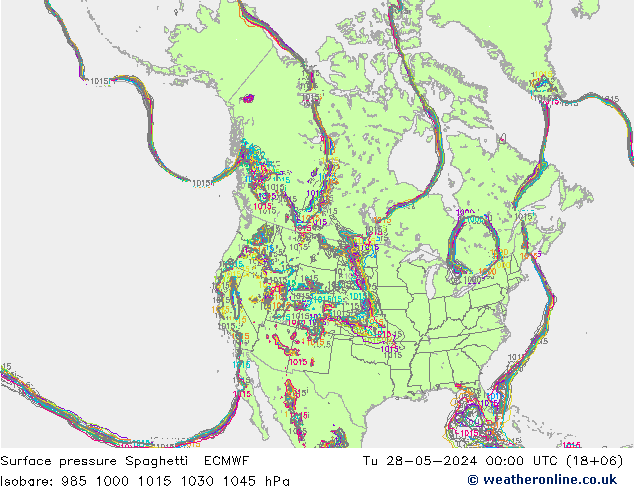 Surface pressure Spaghetti ECMWF Tu 28.05.2024 00 UTC