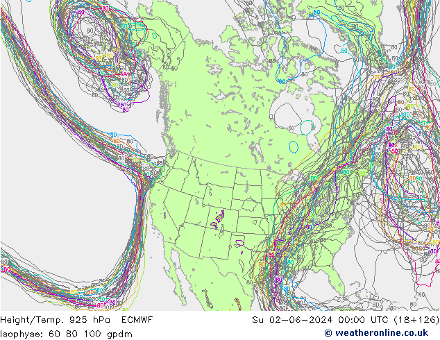 Geop./Temp. 925 hPa ECMWF dom 02.06.2024 00 UTC