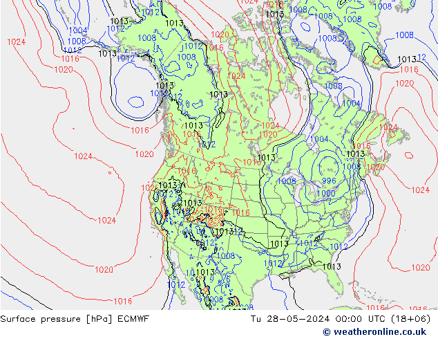 ciśnienie ECMWF wto. 28.05.2024 00 UTC