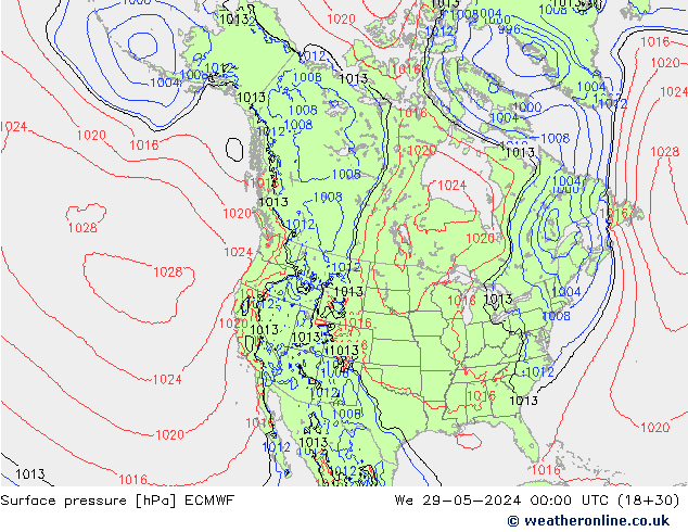 ciśnienie ECMWF śro. 29.05.2024 00 UTC