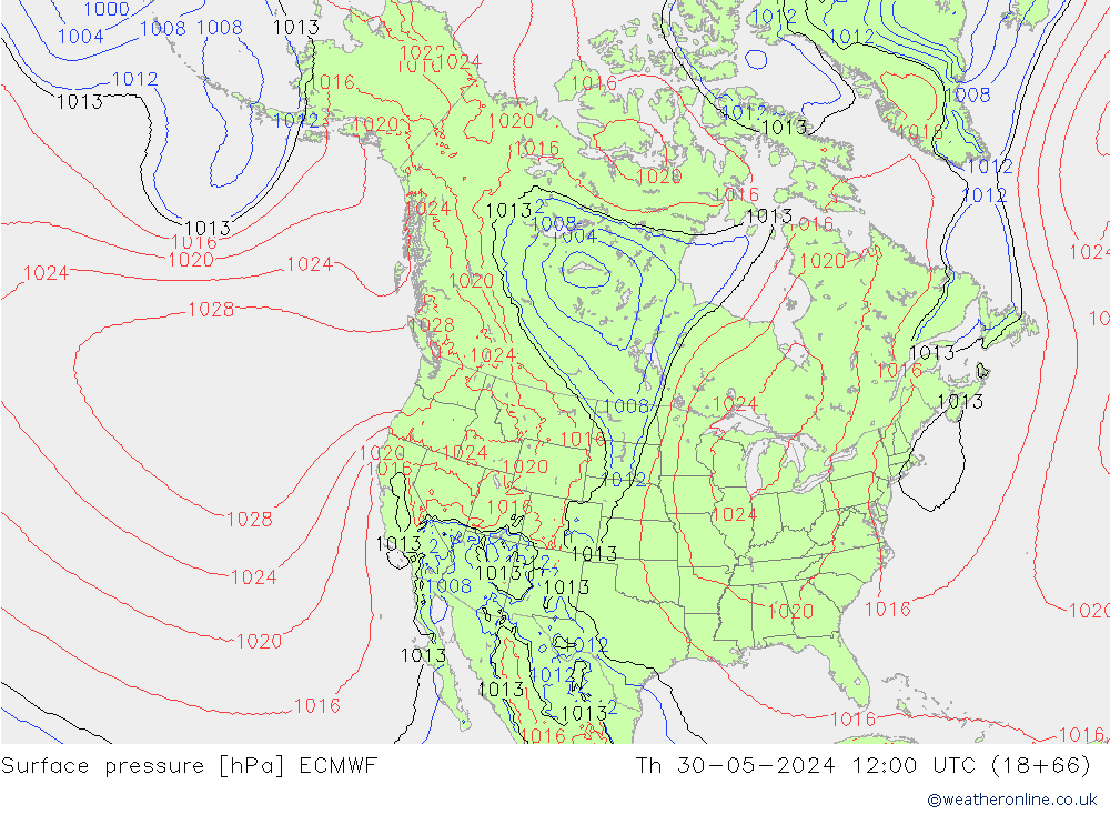 Bodendruck ECMWF Do 30.05.2024 12 UTC