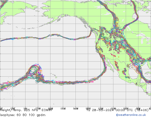 Height/Temp. 925 hPa ECMWF Tu 28.05.2024 00 UTC