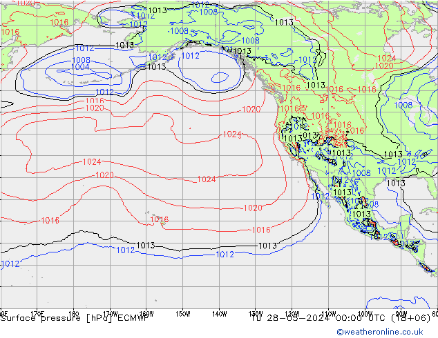 Atmosférický tlak ECMWF Út 28.05.2024 00 UTC