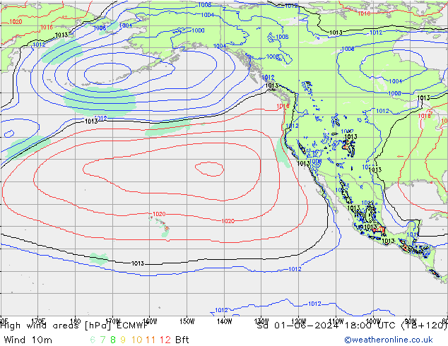 High wind areas ECMWF Sa 01.06.2024 18 UTC