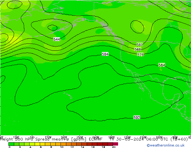 Height 500 hPa Spread ECMWF Th 30.05.2024 06 UTC