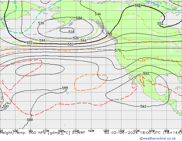 Height/Temp. 500 hPa ECMWF Dom 02.06.2024 18 UTC