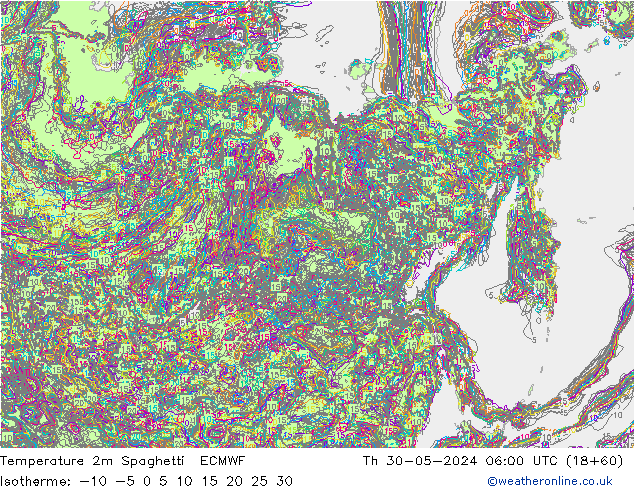 Temperatuurkaart Spaghetti ECMWF do 30.05.2024 06 UTC