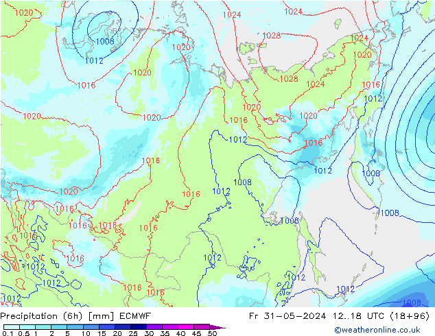 Yağış (6h) ECMWF Cu 31.05.2024 18 UTC