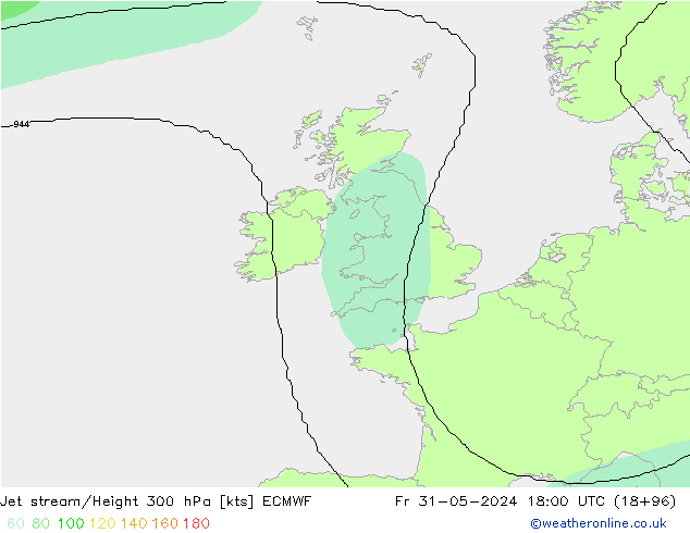 Corriente en chorro ECMWF vie 31.05.2024 18 UTC