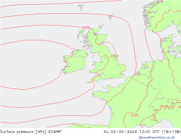 pression de l'air ECMWF dim 02.06.2024 12 UTC