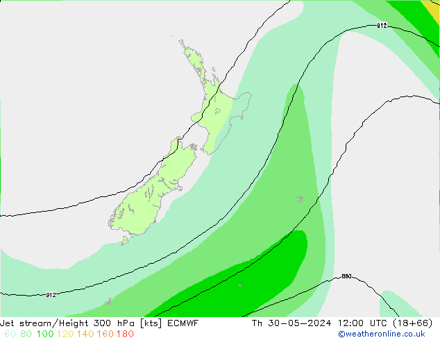 Prąd strumieniowy ECMWF czw. 30.05.2024 12 UTC