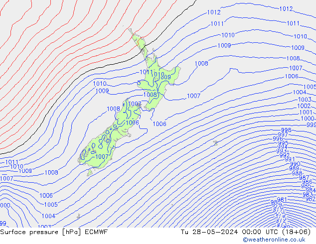 Luchtdruk (Grond) ECMWF di 28.05.2024 00 UTC