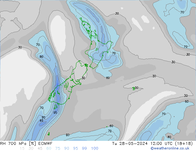 RV 700 hPa ECMWF di 28.05.2024 12 UTC