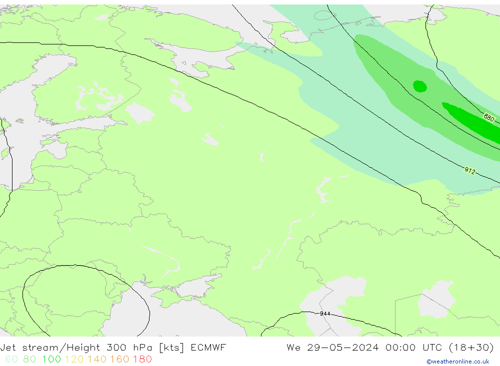 Jet stream/Height 300 hPa ECMWF We 29.05.2024 00 UTC