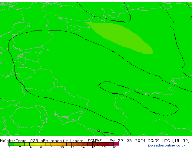 Height/Temp. 925 hPa ECMWF Qua 29.05.2024 00 UTC