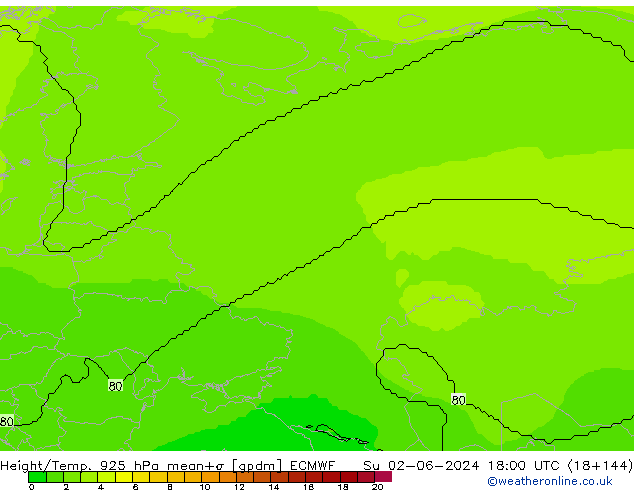 Height/Temp. 925 hPa ECMWF  02.06.2024 18 UTC