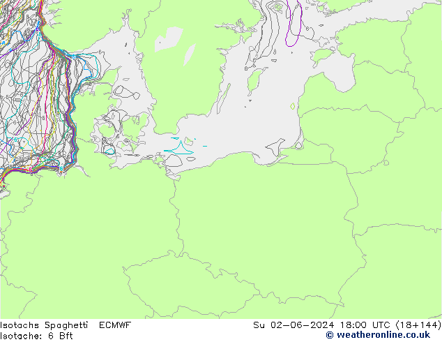 Isotachs Spaghetti ECMWF  02.06.2024 18 UTC