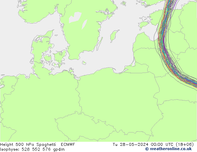 500 hPa Yüksekliği Spaghetti ECMWF Sa 28.05.2024 00 UTC