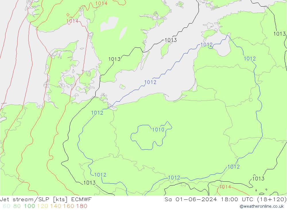 Jet stream/SLP ECMWF Sa 01.06.2024 18 UTC