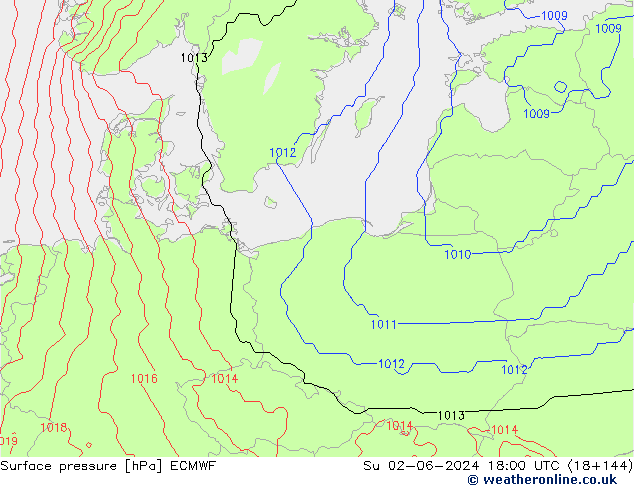 приземное давление ECMWF Вс 02.06.2024 18 UTC