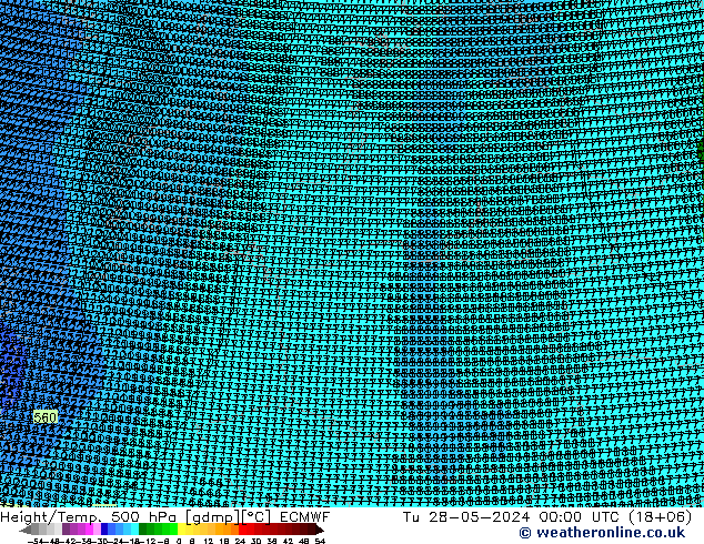 Height/Temp. 500 hPa ECMWF Ter 28.05.2024 00 UTC