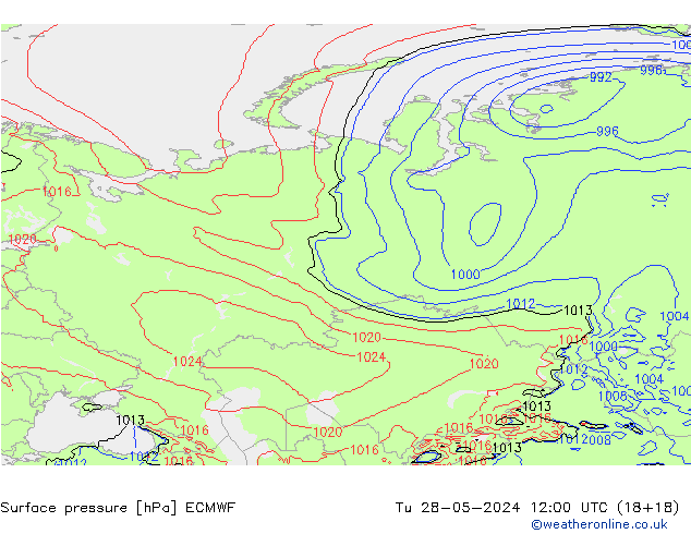 приземное давление ECMWF вт 28.05.2024 12 UTC