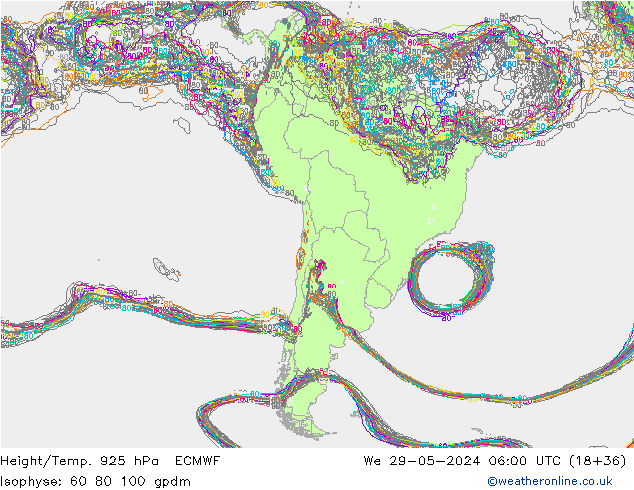 Height/Temp. 925 hPa ECMWF We 29.05.2024 06 UTC