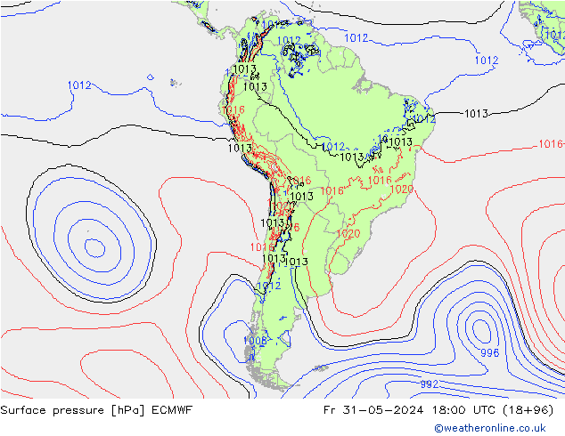 Yer basıncı ECMWF Cu 31.05.2024 18 UTC