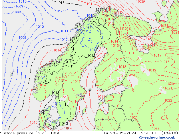 Yer basıncı ECMWF Sa 28.05.2024 12 UTC