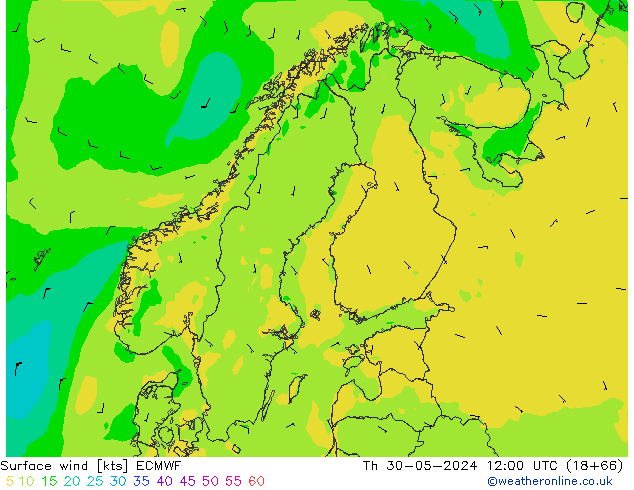 Surface wind ECMWF Th 30.05.2024 12 UTC