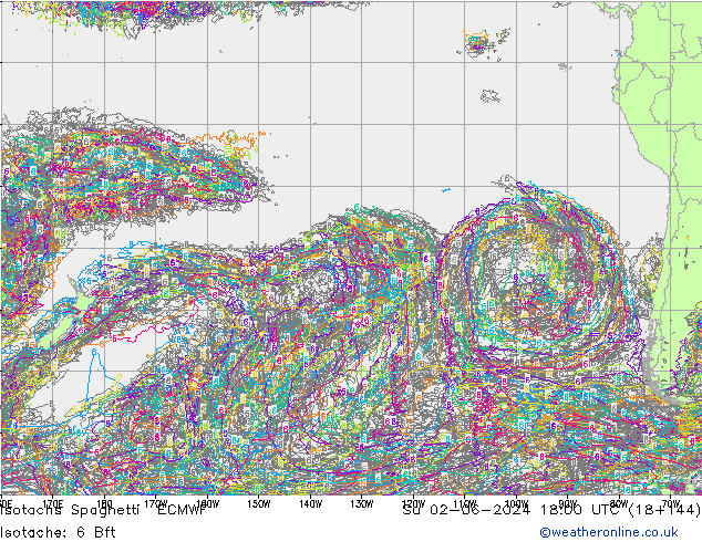 Isotachs Spaghetti ECMWF Ne 02.06.2024 18 UTC