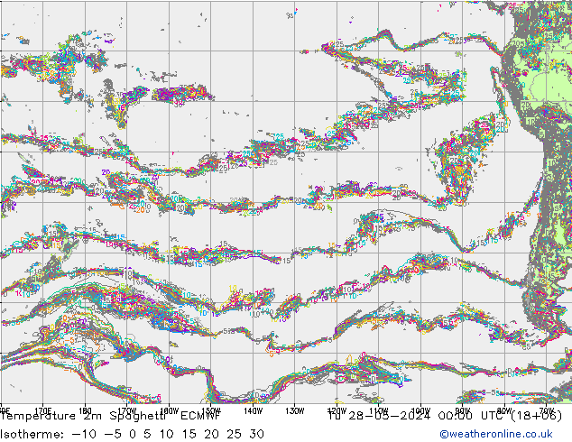 Sıcaklık Haritası 2m Spaghetti ECMWF Sa 28.05.2024 00 UTC