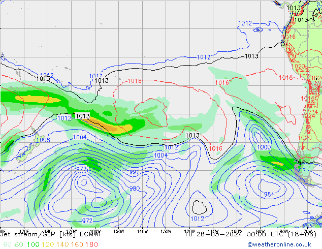 Jet Akımları/SLP ECMWF Sa 28.05.2024 00 UTC