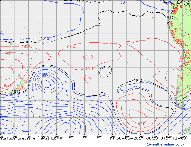 приземное давление ECMWF чт 30.05.2024 06 UTC