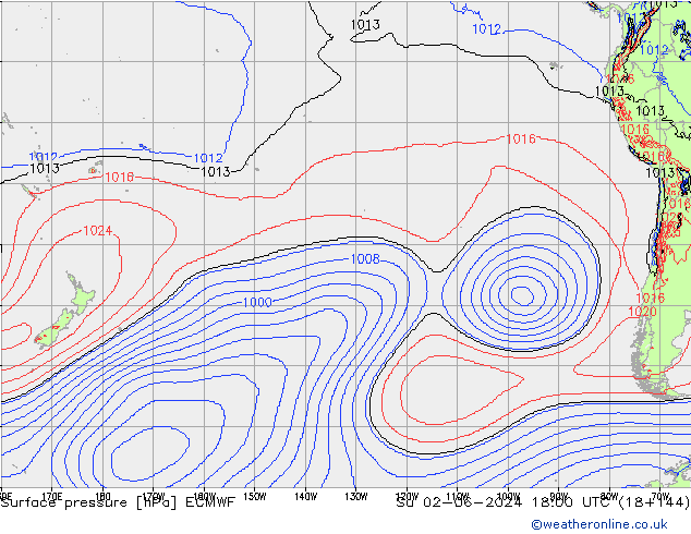 Surface pressure ECMWF Su 02.06.2024 18 UTC