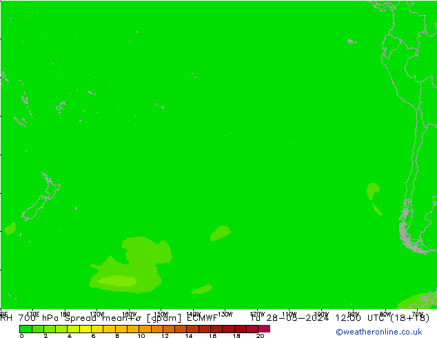 RV 700 hPa Spread ECMWF di 28.05.2024 12 UTC