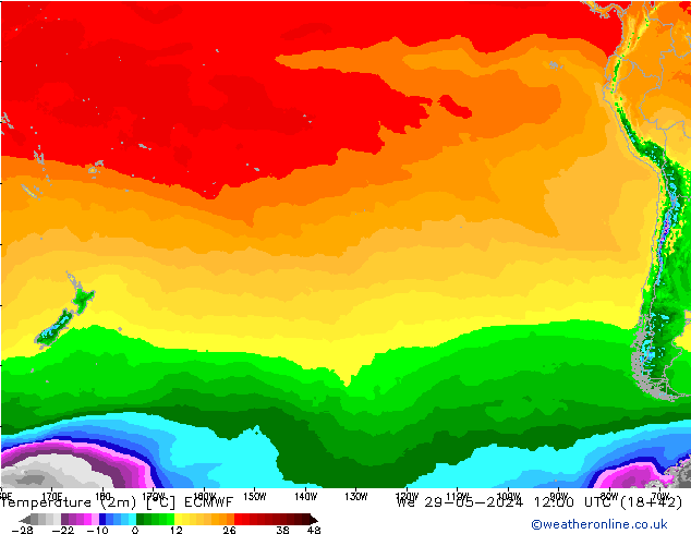 карта температуры ECMWF ср 29.05.2024 12 UTC