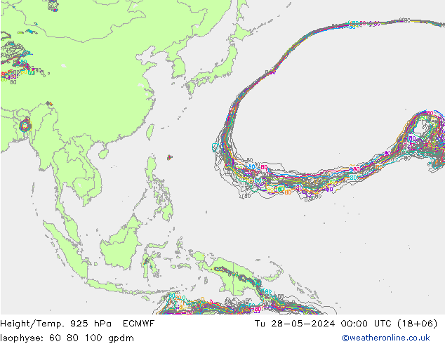 Yükseklik/Sıc. 925 hPa ECMWF Sa 28.05.2024 00 UTC