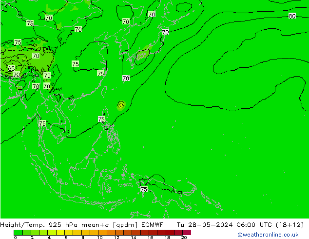 Height/Temp. 925 hPa ECMWF  28.05.2024 06 UTC