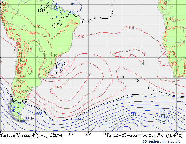 Yer basıncı ECMWF Sa 28.05.2024 06 UTC