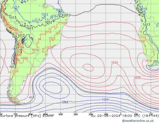 Surface pressure ECMWF Su 02.06.2024 18 UTC