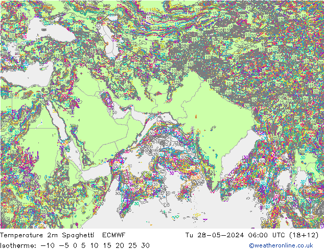 Sıcaklık Haritası 2m Spaghetti ECMWF Sa 28.05.2024 06 UTC