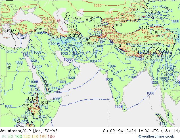 Jet stream/SLP ECMWF Ne 02.06.2024 18 UTC