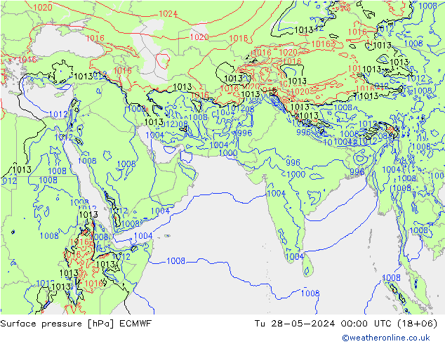 приземное давление ECMWF вт 28.05.2024 00 UTC