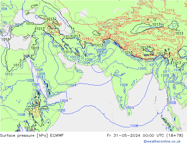 pression de l'air ECMWF ven 31.05.2024 00 UTC