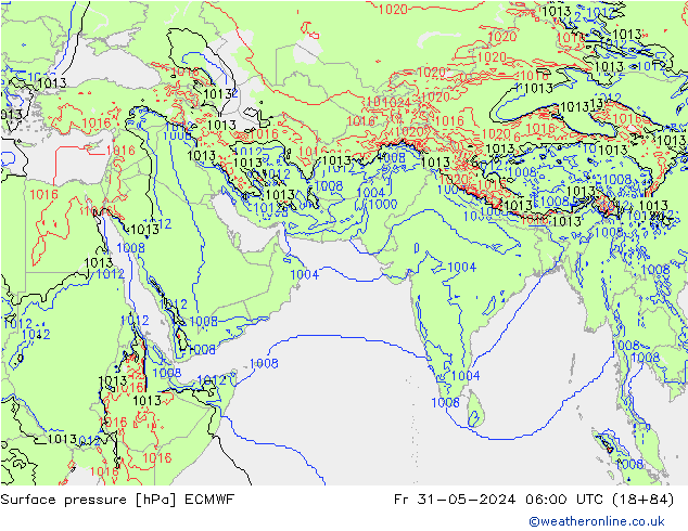 приземное давление ECMWF пт 31.05.2024 06 UTC