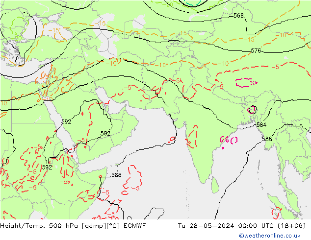 Height/Temp. 500 гПа ECMWF вт 28.05.2024 00 UTC